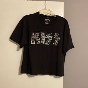 Vinyl Icons Women’s KISS Short Sleeve Crop Top